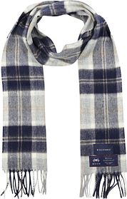 Suitable Scarf Checkered Merino Blue Grey