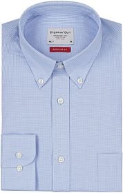 Steppin' Out Shirt Extra Long Sleeves Checks Light Blue
