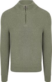 Suitable Half Zip Pullover Wool Blend Green