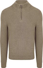 Suitable Half Zip Pullover Wool Blend Taupe