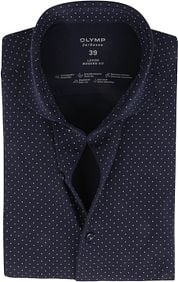 OLYMP Luxor Modern Fit 24/Seven Jersey Stretch Shirt Dots Dark B