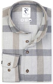 R2 Shirt Herringbone Checks Grey