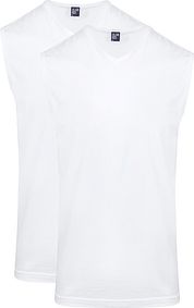 Alan Red Minto Singlet No Sleeves White 2-Pack
