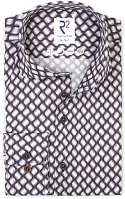 R2 Shirt Twill Leave Print Multicolour