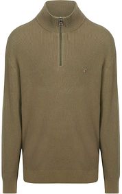 Tommy Hilfiger Big&Tall Half Zip Cable Pullover Olive Green