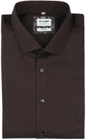 Olymp Level Five Smart Casual Body Fit linen shirt brown
