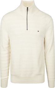 Tommy Hilfiger Pullover Halfzip Structure Ivory 