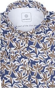 Blue Industry Short Sleeve Shirt Print Dark Blue