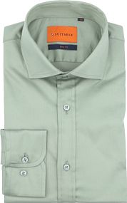 Suitable Satin Stretch Shirt Green