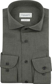 Profuomo Shirt Peached Twill Flanel Green