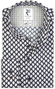 R2 Shirt Lyocell Print Navy