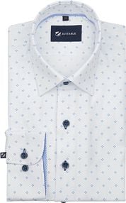 Suitable Shirt Oxford Print White