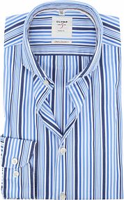 OLYMP Shirt Level 5 Body Fit Blue Stripes