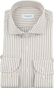 Profuomo Shirt Stripe Cutaway Beige