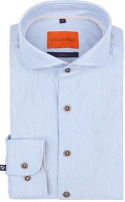 Suitable Herringbone Shirt Light Blue