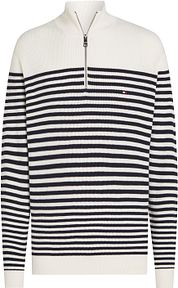Tommy Hilfiger Racking Half-Zip Structure Stripe White Navy