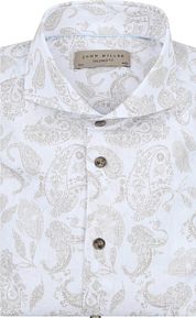 John Miller Shirt Paisley Print Beige