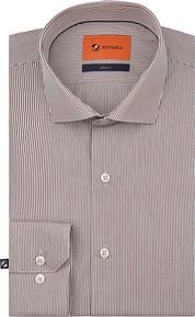 Suitable Twill Shirt Extra Long Sleeves Stripe Brown