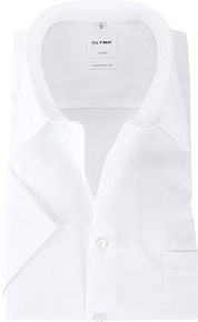 Olymp Shirt Comfort Fit White Short Sleeve