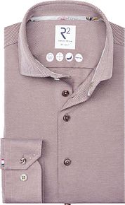 R2 Japanese Knitted Shirt Contrast Brown