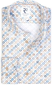 R2 Knitted Knitted Shirt Beige Blue