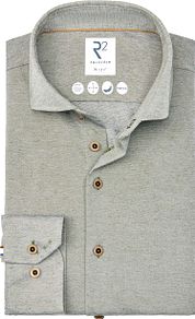 R2 Overhemd Linen Blend Green
