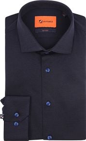 Suitable Knitted Pique Shirt Navy