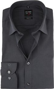OLYMP Shirt Level 5 Body Fit Anthracite