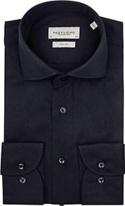 Profuomo Twill Shirt Navy Extra Long Sleeves