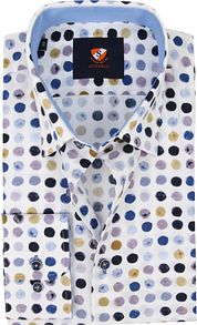 Suitable Shirt Bolls Blue Beige