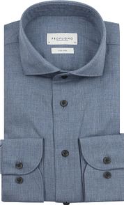 Profuomo Shirt Peached Twill Flanel Blue