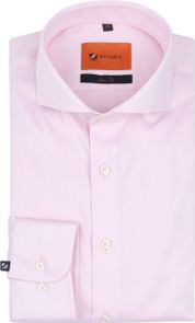 Suitable Overhemd Twill Stretch Roze