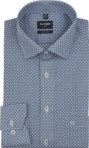 Olymp Luxor Shirt Extra Long Sleeves Floral Print Blue