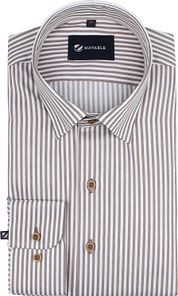 Suitable Shirt Brown Stripes   