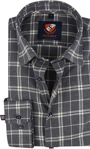 Suitable Shirt Smart Check Grey