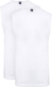 Alan Red Montana Singlet No Sleeves White 2-Pack
