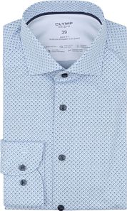 Olymp Level 5 Shirt Stretch Print Blue