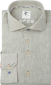 R2 Overhemd Linen Blend Light Green