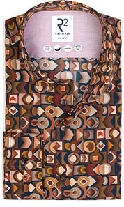 R2 Shirt Lyocell Print Brique