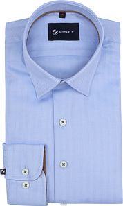 Suitable Shirt Herringbone Light Blue