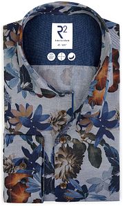 R2 Shirt Flower Flanel Blue