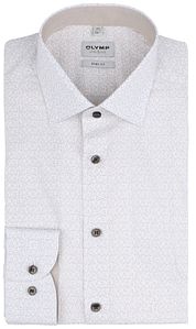 OLYMP Shirt Level 5 Print Light Beige