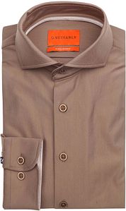 Suitable Herringbone Shirt Taupe