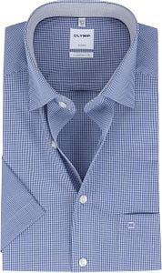 OLYMP Shirt Luxor Short Sleeve Check Royal Blue