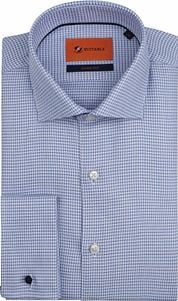 Suitable Shirt Double Cuff Print Blue