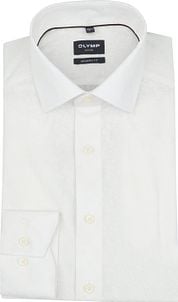 Olymp Luxor Shirt Flower Ton-Sur-Ton Off White