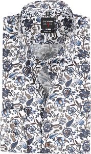 OLYMP Shirt Level 5 Body Fit Flowers Brown
