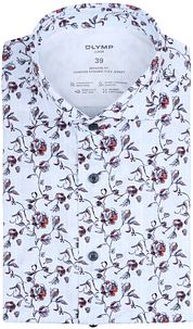 Olymp Luxor Shirt Floral Print Light Blue