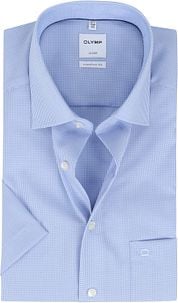 OLYMP Shirt Luxor Modern Fit Short Sleeve Check Blue