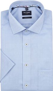 OLYMP Modern-Fit Short Sleeve Shirt Blue